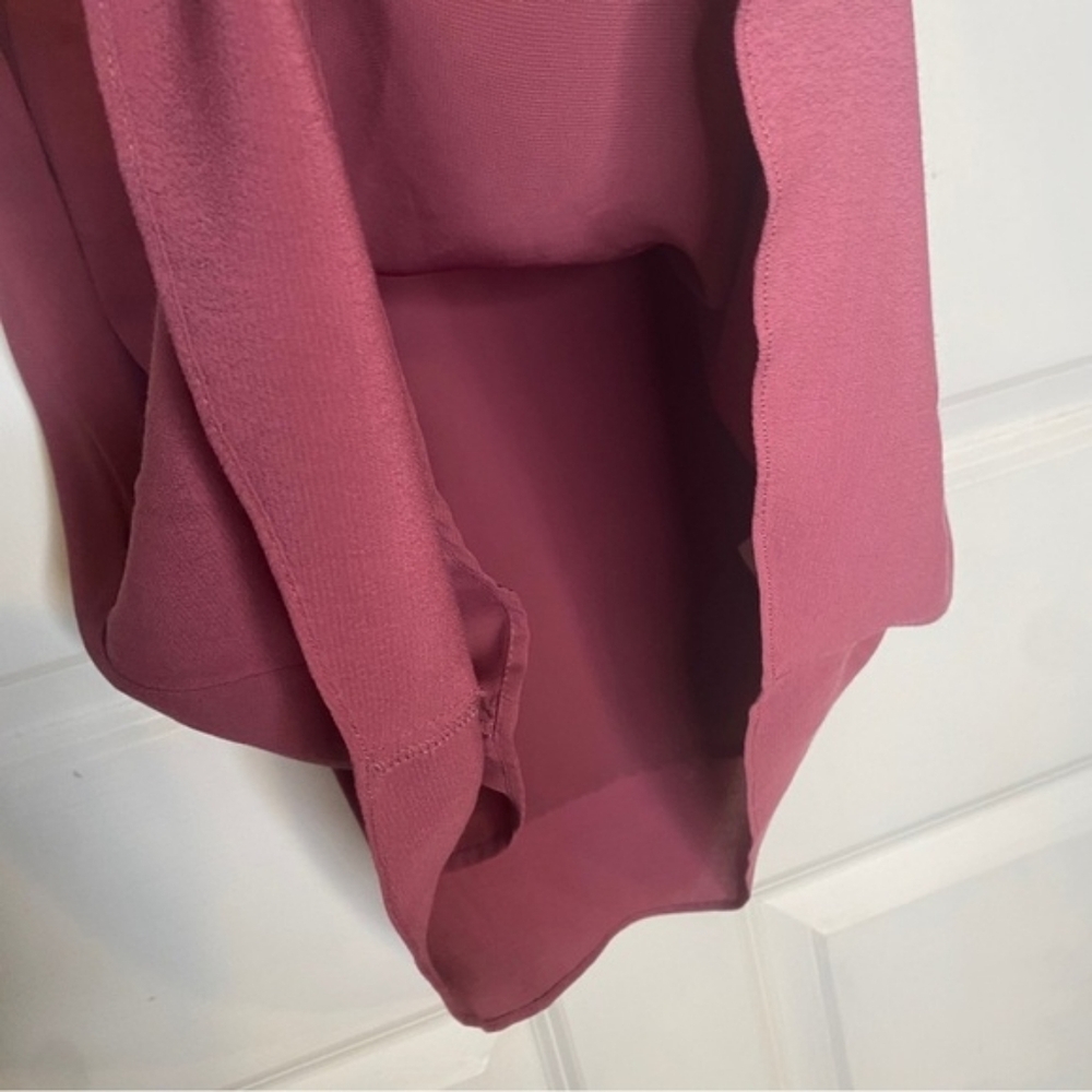 Aritzia Wilfred Free Cranberry Mauve Pink Ethere Mini Dress choker bow chiffon - Picture 6 of 6